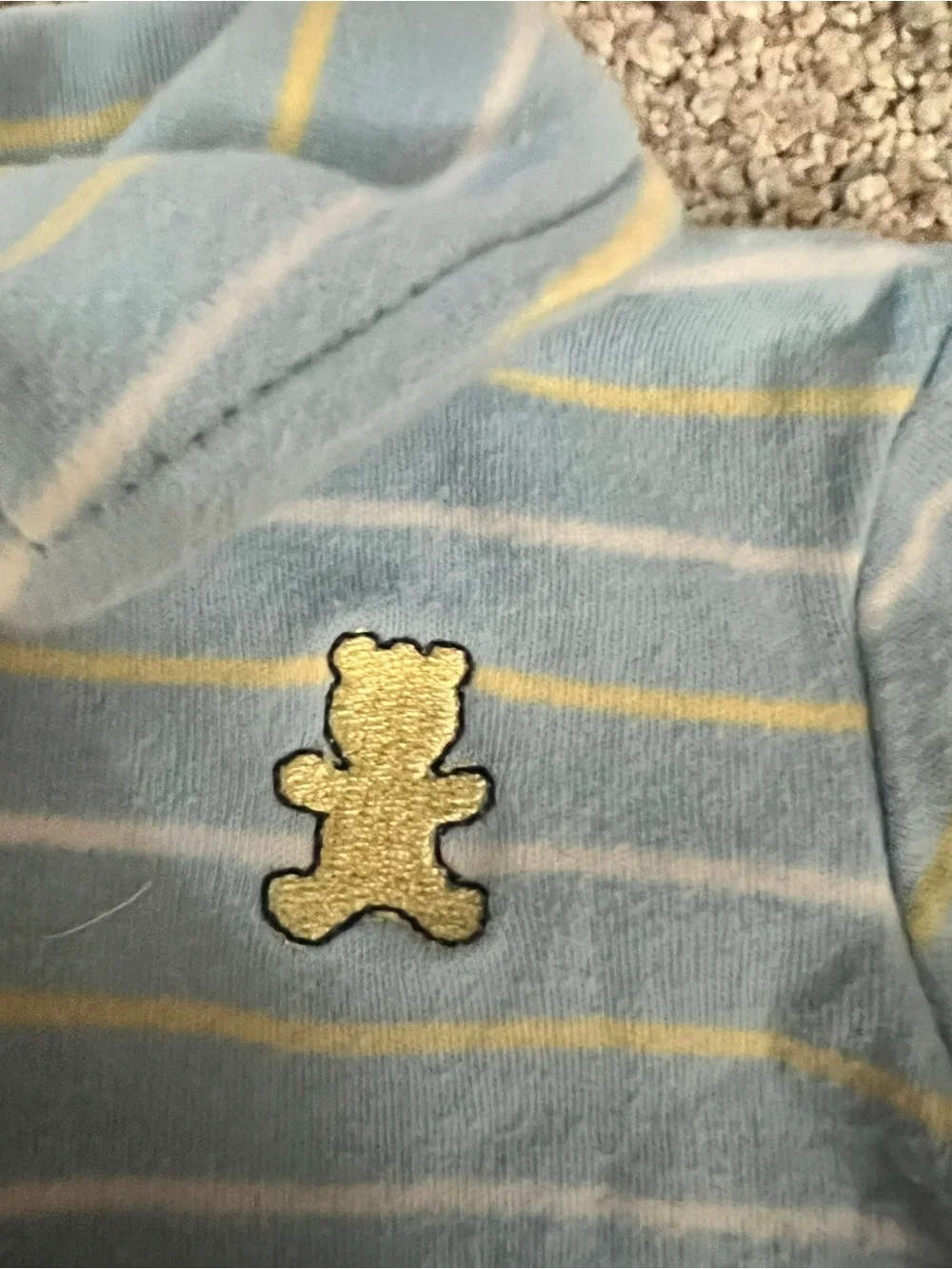 Little Me Blue & Yellow Striped Polo One-Piece Snap Closure and 3 buttons 3M